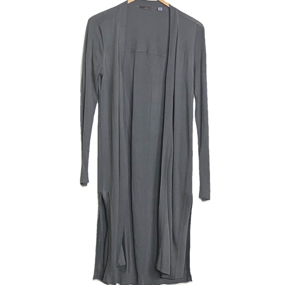 Cullen Duster Open Cardigan‎ Sweater Womens Small Silk Blend Lightweight Gray